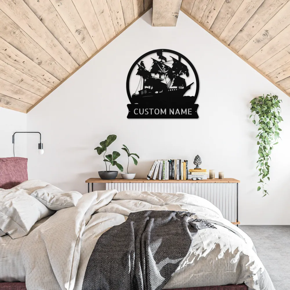 Personalized Pirate Ship Metal Sign